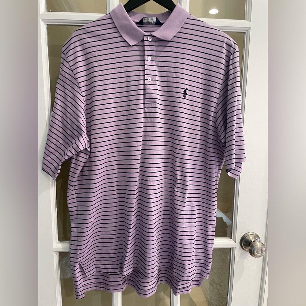 Polo Golf Ralph Lauren Mens Striped Short Sleeve Polo Golf Shirt Size Large